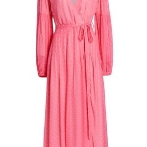 Elegant Pink Wrap Dress